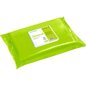 Universalklud, Wet Wipe, Maxi, 43x30cm, gr�n, PP/viskose, med vand og s�be, uden farve og parfume, engangs