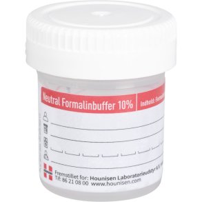 Formalin, 13 ml, i 20 ml plastb�ger med skruel�g, fareetiket og certifikat