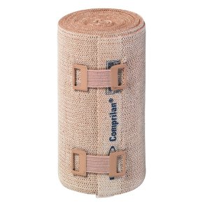 Kortstr�ksbind, Comprilan, 5m x 8cm, beige, m/clips, usteril *Denne vare tages ikke retur*