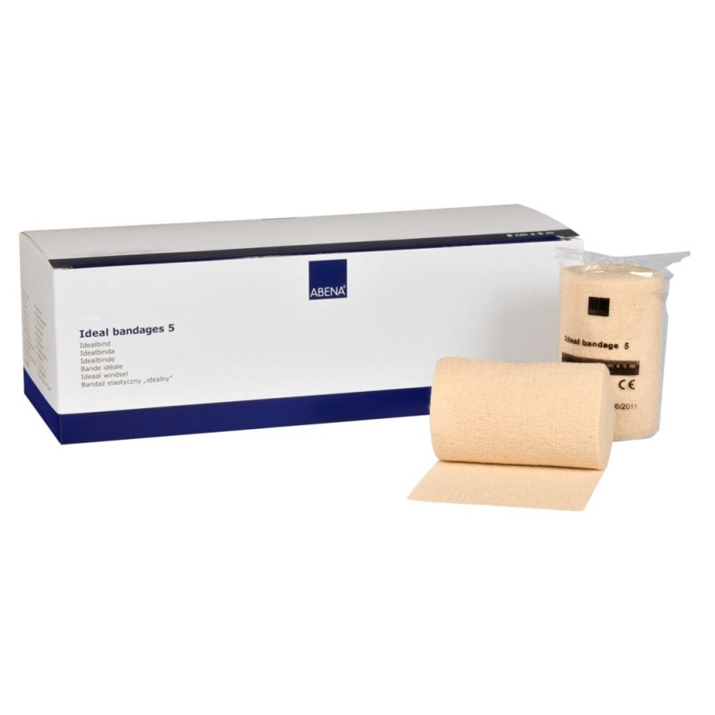 Ideal st�tteforbinding, ABENA, 5m x 4cm, off-white, usteril, flergangs