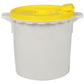 Kanyleboks, Uson, 25,5cm, �26cm, 11 l, gul, med aftr�ksl�g, rund