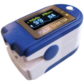 Pulsoximeter, til finger, med alarmfunktion og software for dataoverf�rsel.