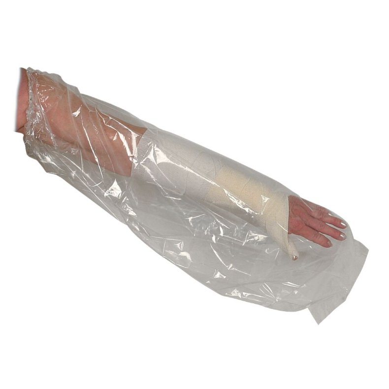 Badeovertr�k, 70x40cm, transparent, PE, kort model, til arm eller underben