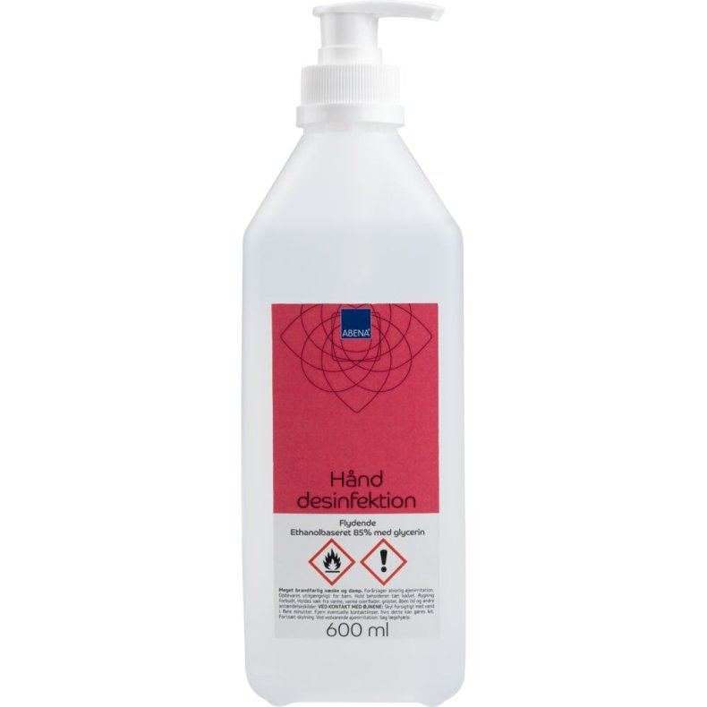 H�nddesinfektion, ABENA, 600 ml, 85% ethanol, med pumpe