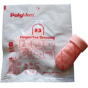 Skumbandage, PolyMem, L, finger-t� bandage, uden kl�ber, omfang 6,7cm-7,7cm, steril, engangs *Denne vare tages ikke retur*