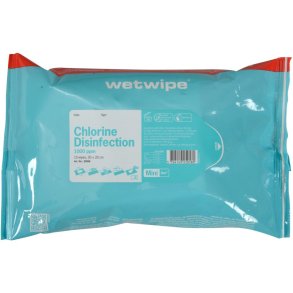 Overfladedesinfektion, Wet Wipe, Mini, 30x20cm, med 1000 ppm aktiv klor, vand, 10 stk.