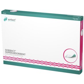 Hydrofob bandage, Sorbact Superabsorbent, 30x20cm, gr�n, u/kl�b, steril, engangs *Denne vare tages ikke retur*
