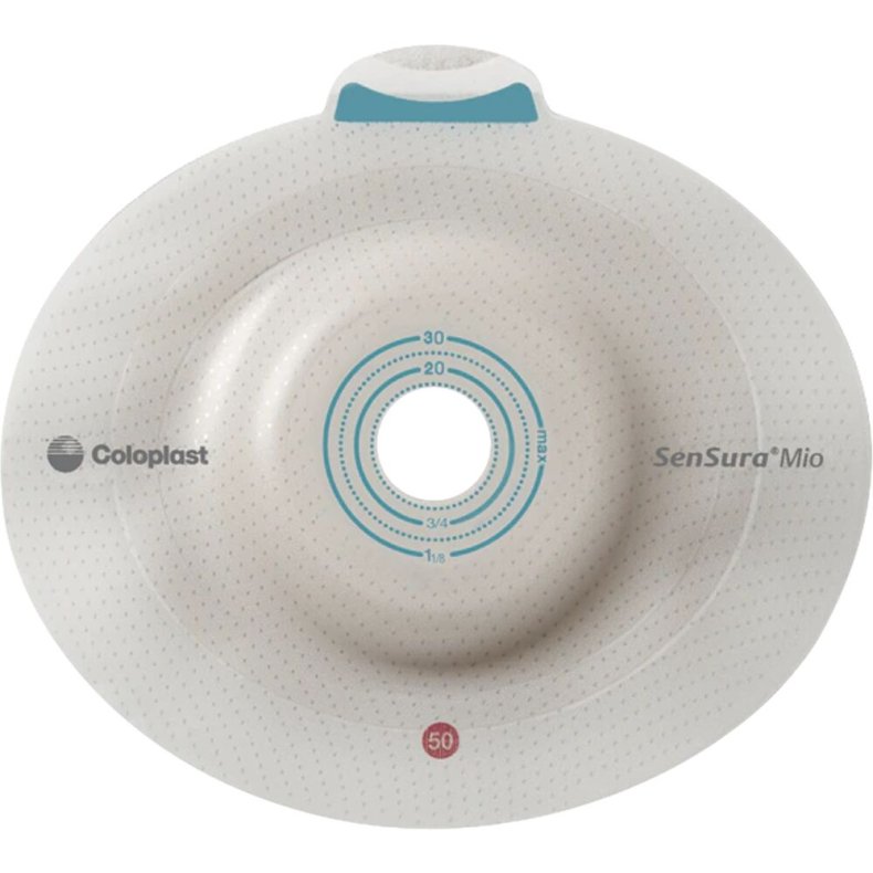 Stomiplade, SenSura Mio Click Convex Light, beige, 40 mm, 10-20 mm, med b�lte�rer, opklipbar *Denne vare tages ikke retur*