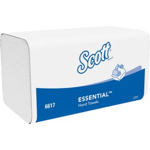 H�ndkl�deark, Kimberly-Clark Scott, 1-lags, V-fold, 21x20cm, 10,5 cm, hvid, genanvendt papir