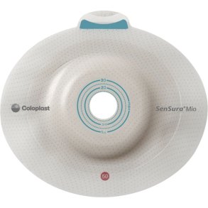 Stomiplade, SenSura Mio Click Convex Light, gr�, 50 mm, 25 mm, med b�lte�rer *Denne vare tages ikke retur*