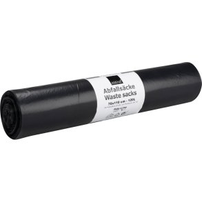 S�k, ABENA Poly-Line, 120 l, sort, LDPE, 70x110cm