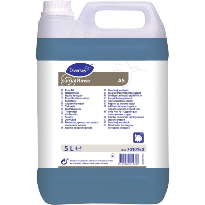 Afsp�nding, Diversey Suma Rinse A5, 5 l, med farve, uden parfume