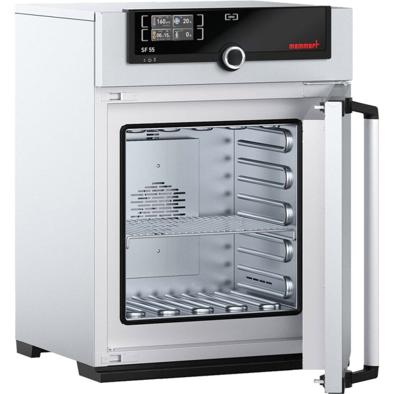 T�rsterilisator, Memmert, SF55, 58,5x78,7cm, 53 l, bordmodel, venstreh�ngt d�r, tr�dhylde, aktiv luftcirkulation *Denne vare tages ikke retur*