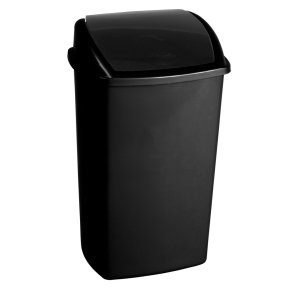 Affaldsspand, V-Part, sort, plast, 50 l, med sving l�g, forberedt til v�gmontering