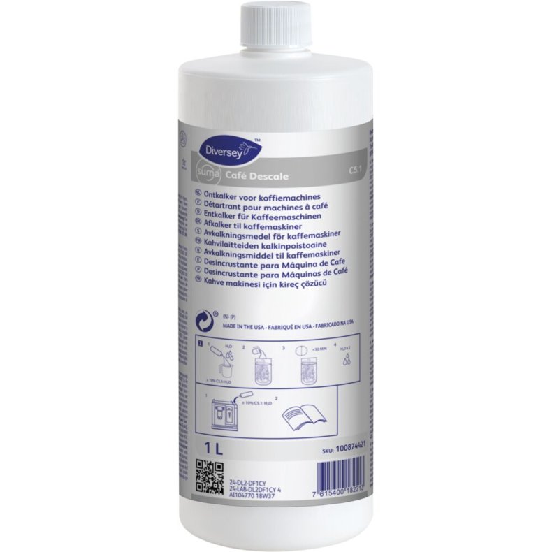 Maskinafkalker, Diversey Suma Caf� Descale C5.1, 1 l, til kaffemaskine, uden farve og parfume