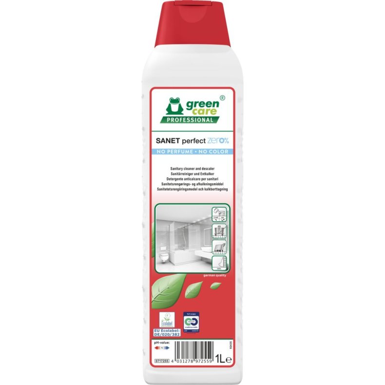 Kalkfjerner, Green Care Professional SANET Perfect zero%, 1 l, uden farve og parfume