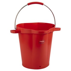 Spand til f�devarer, Vikan, 38x47x47cm, 20 l, r�d, PP/rustfrit st�l, med h�ldetud *Denne vare tages ikke retur*