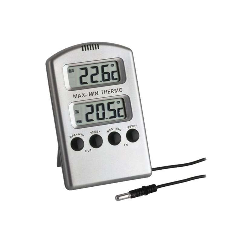 Termometer, TFA, 6,5x10,5cm, til inde og ude, til bord eller v�goph�ng *Denne vare tages ikke retur*