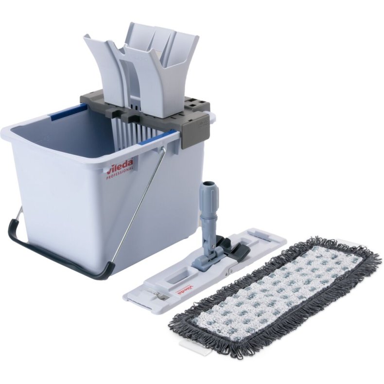 Starts�t, Vileda UltraSpeed Pro, 15 l, gr�, polyester/pulverlakeret st�l/PP/st�l, 40 cm, med presse