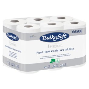 Toiletpapir, Bulkysoft, 2-lags, 24m x 9cm, �10cm, hvid, nyfiber