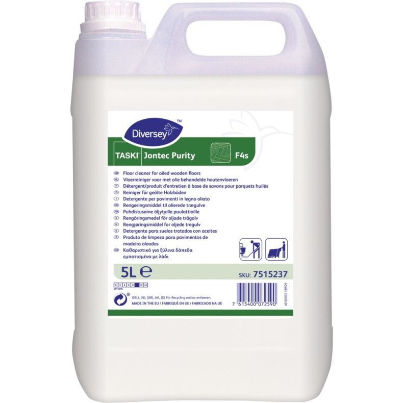 Tr�gulvpleje, Diversey Jontec Purity F4s, 5 l, uden farve og parfume *Denne vare tages ikke retur*