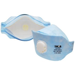 �ndedr�tsv�rn, THOR Fold-Flat, One size, bl�, polyester/PP, FFP2 NR D, med ventil