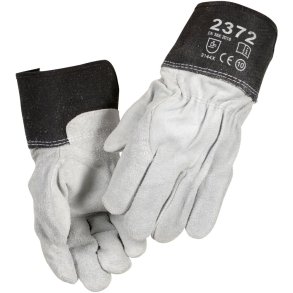 Oksespalthandske, THOR, 9, gr�, oksel�der, rigger, 7 cm gummieret manchet