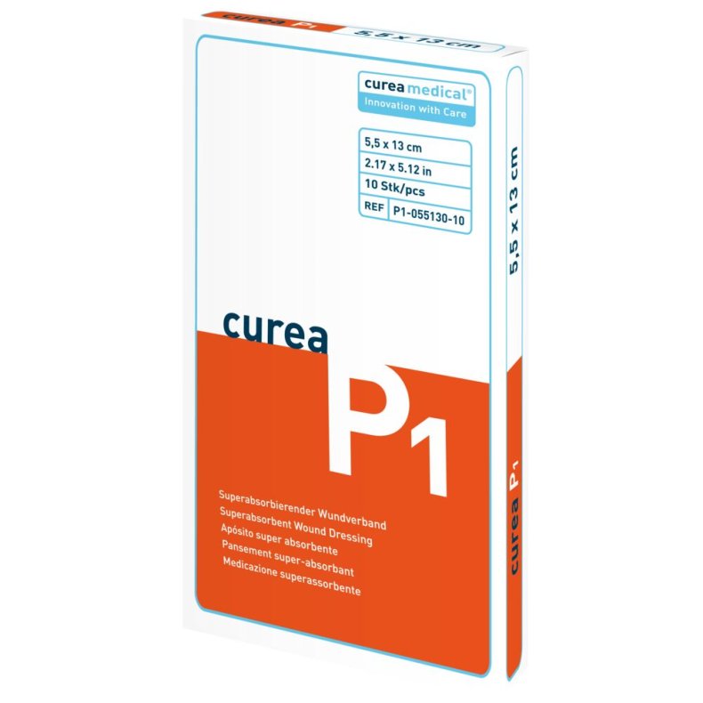 Superabsorberende bandage, Curea P1, 13x5,5cm, hvid, uden kl�ber, steril, engangs *Denne vare tages ikke retur*