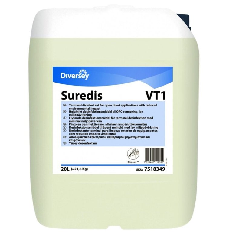 Desinfektionsmiddel, Diversey Suredis VT1, 20 l, h�jaktivt *Denne vare tages ikke retur*