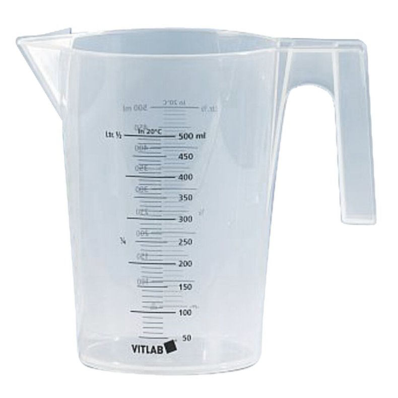 M�lekande, 500 ml, klar, PP, �ben hank