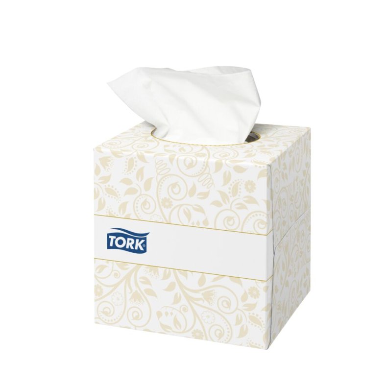 Ansigtsservietter, Tork F1 Premium, 2-lags, 20,9x20cm, hvid, nyfiber