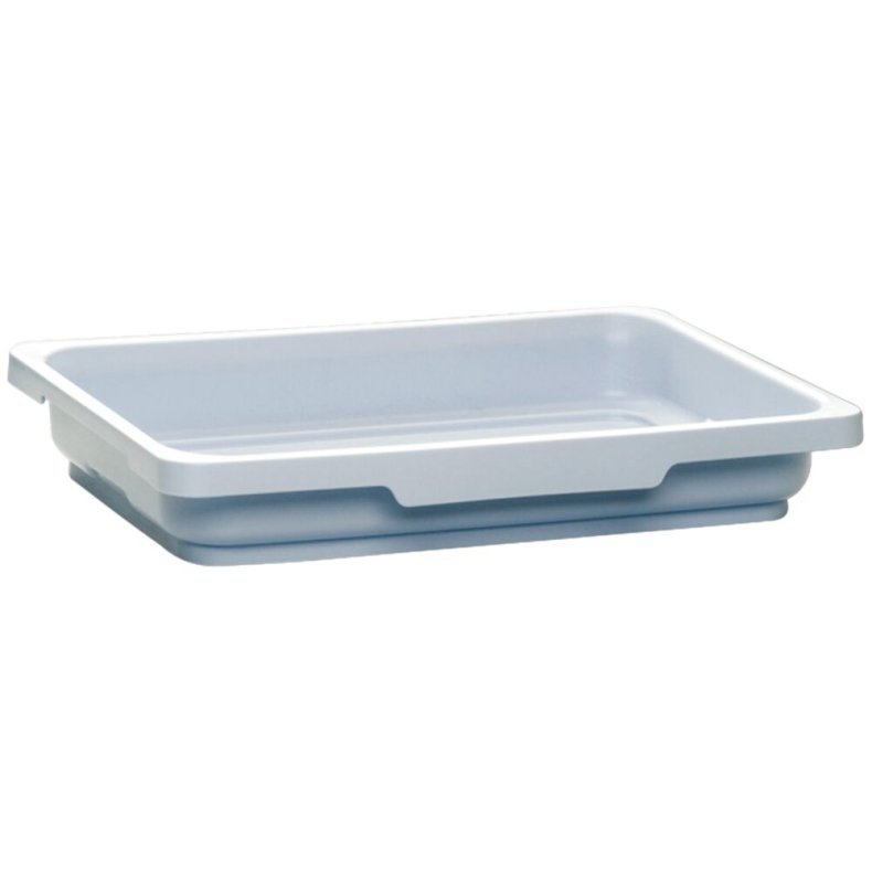 Plastbakke, Vileda Origo, 39x28x6,4cm, gr�, rPP/PP, halvbakke, til opbevaring *Denne vare tages ikke retur*