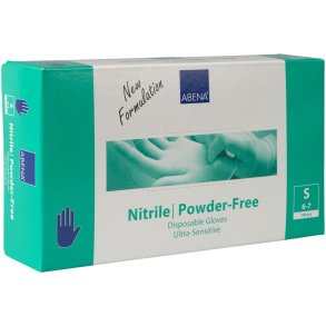 Engangshandske, ABENA Ultra sensitive, S, bl�, nitril, pudderfri
