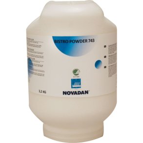 Maskinopvask, Novadan Bistro Powder 743, alusikker, uden klor, 3,2 kg