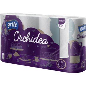 K�kkenrulle, Grite, 3-lags, 13,86m x 22,4cm, hvid, nyfiber
