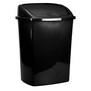 Affaldsspand, V-Part, sort, plast, 26 l, med sving l�g, forberedt til v�gmontering