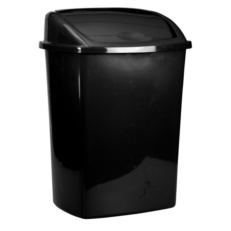 Affaldsspand, V-Part, sort, plast, 26 l, med sving l�g, forberedt til v�gmontering