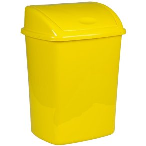 Affaldsspand, V-Part, gul, plast, 26 l, med sving l�g, forberedt til v�gmontering