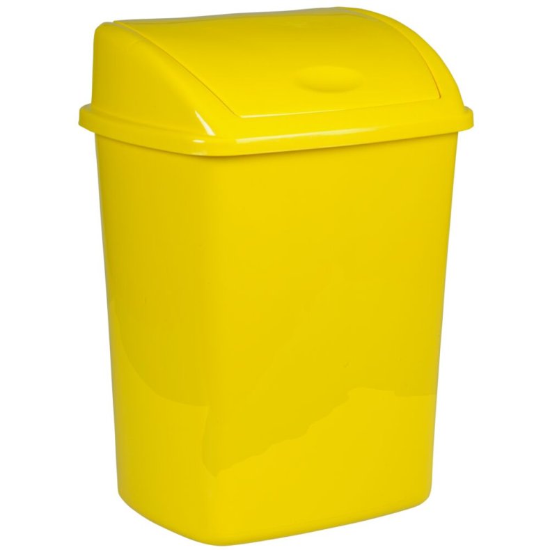 Affaldsspand, V-Part, gul, plast, 26 l, med sving l�g, forberedt til v�gmontering