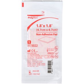 Skumbandage, PolyMem, 4,7x4,7cm, standard, u/kl�b, latexfri, steril, engangs *Denne vare tages ikke retur*