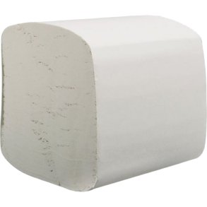 Toiletpapir, Kimberly-Clark Hostess, 2-lags, V-fold, 18,6x11cm, hvid, genanvendt papir, i ark