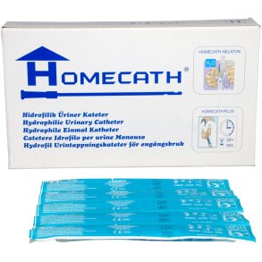 Engangskateter, HomeCath Plus, nelaton, CH 14, 20cm, coated, female steril *Denne vare tages ikke retur*