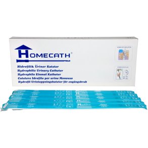 Engangskateter, HomeCath Plus, nelaton, CH 08, 40cm, coated, steril *Denne vare tages ikke retur*