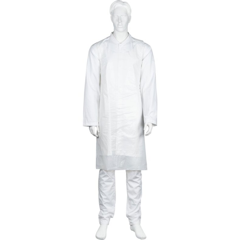 Engangsforkl�de, ABENA, 110x80cm, 30 micron, hvid, LDPE, stor dispenser, usteril, engangs