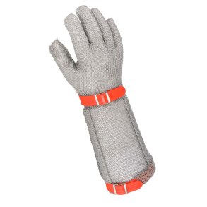Brynjehandske, Niroflex Easyfit, L, bl�, st�l, med manchet, med strammeb�nd *Denne vare tages ikke retur*