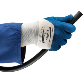 Halvdyppet handske, Ansell HyFlex, 7, bl�, nitril/nylon