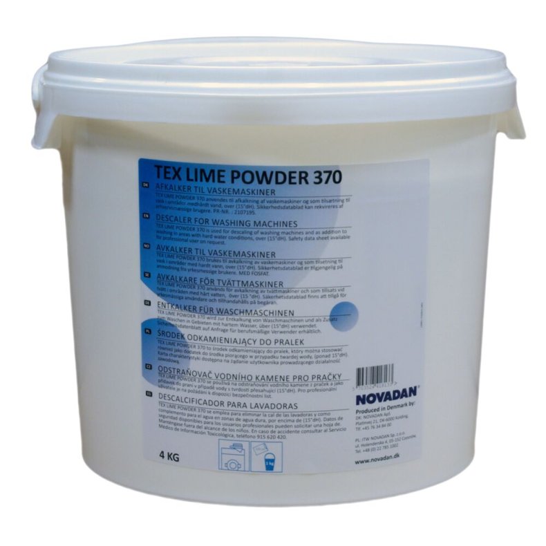 Bl�dg�ringsmiddel, Novadan Tex Lime Powder 370, til vaskemaskine, uden farve og parfume, 3,5 kg