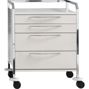 Rullebord, Simpex HYGIEN-O-STAR, 47,5x64x83cm, hvid, 64 cm bredt, 4 skuffer (2xB og 2xC)