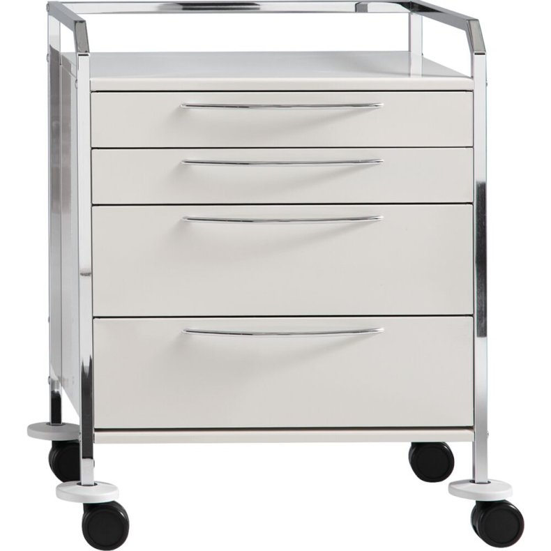 Rullebord, Simpex HYGIEN-O-STAR, 47,5x64x83cm, hvid, 64 cm bredt, 4 skuffer (2xB og 2xC)