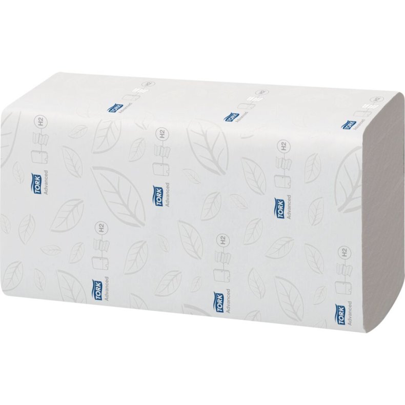 H�ndkl�deark, Tork H2 Advanced, 2-lags, Z-fold, 25,5x21,2cm, 8,5 cm, hvid, blandingsfibre